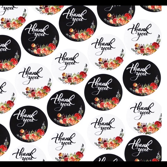 500 roll floral stickers THANK YOU posh packages - Picture 5 of 8